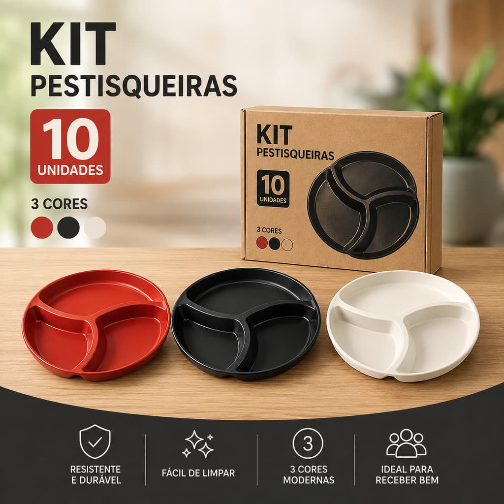 Kit 10 Petisqueira Divisória Grande