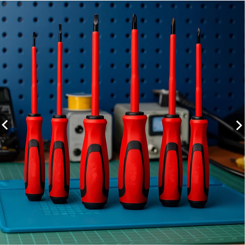 Kit 6 Chaves Isoladas para Eletricista Fenda e Phillips Imantadas 3x75 4x95 5x100 mm