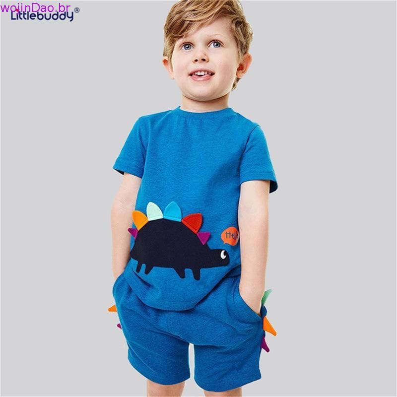 Crianças terno de manga curta puro algodão meninos cseta roupas infantis meninas Shorts roupas de bebê roupas de verã