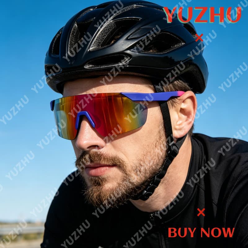 (YUZHU) Caminhadas Sem Moldura Correndo Aero Ciclismo Estilo Esportivo Proteção UV Lente HD Óculos De Sol Unissex Nova C