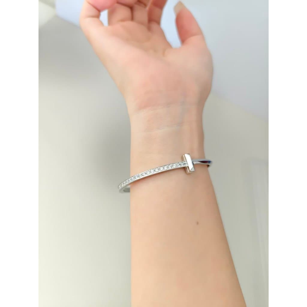 Pulseira Minimalista Embutida Em Forma De T , Joias Diárias Versáteis