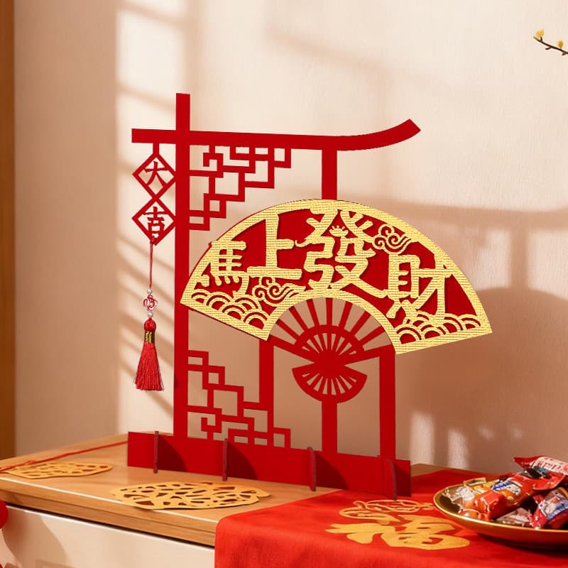 2026 ano do cavalo ano novo tridimensional decorações de mesa personagem Fu sala estar entrada Shopping ano novo