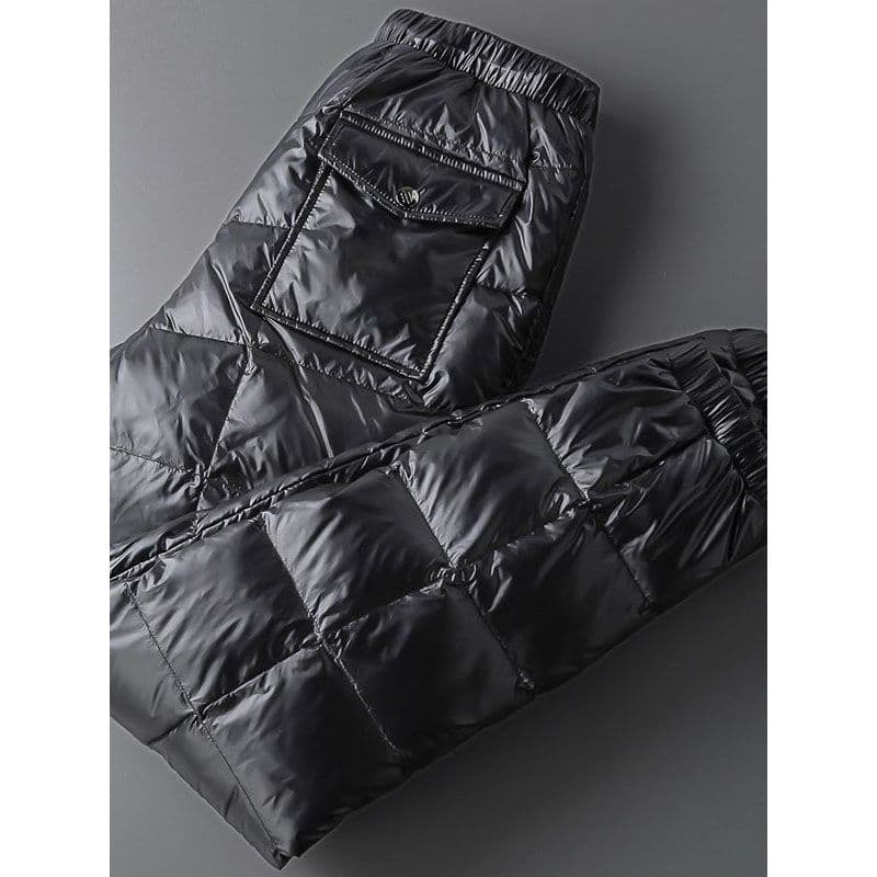 Calças térmicas brilhantes Leggings acolchoadas de três camadas calças de algodão exterior feminino novo estilo calças d