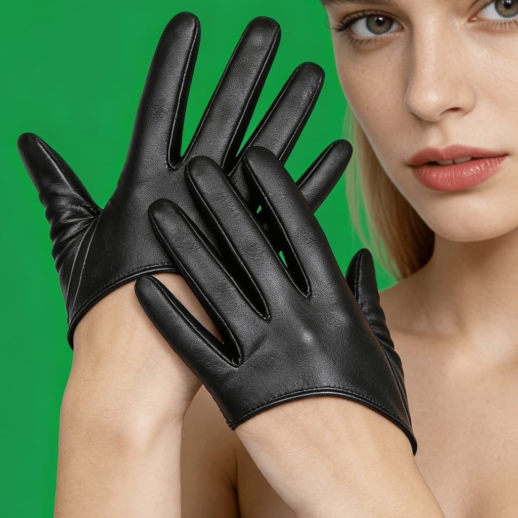 Luvas de Couro de Dedo Longo para Mulheres, Luvas de Couro para Pole Dance, Luvas de PU para Apresentações em Boates, De