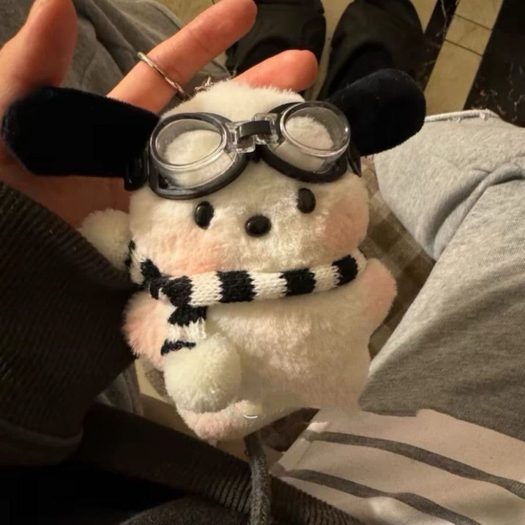Blush Pacha cão brinquedo de pelúcia bonito boneca menina coração saco de escola pingente criativo boneca casal presente