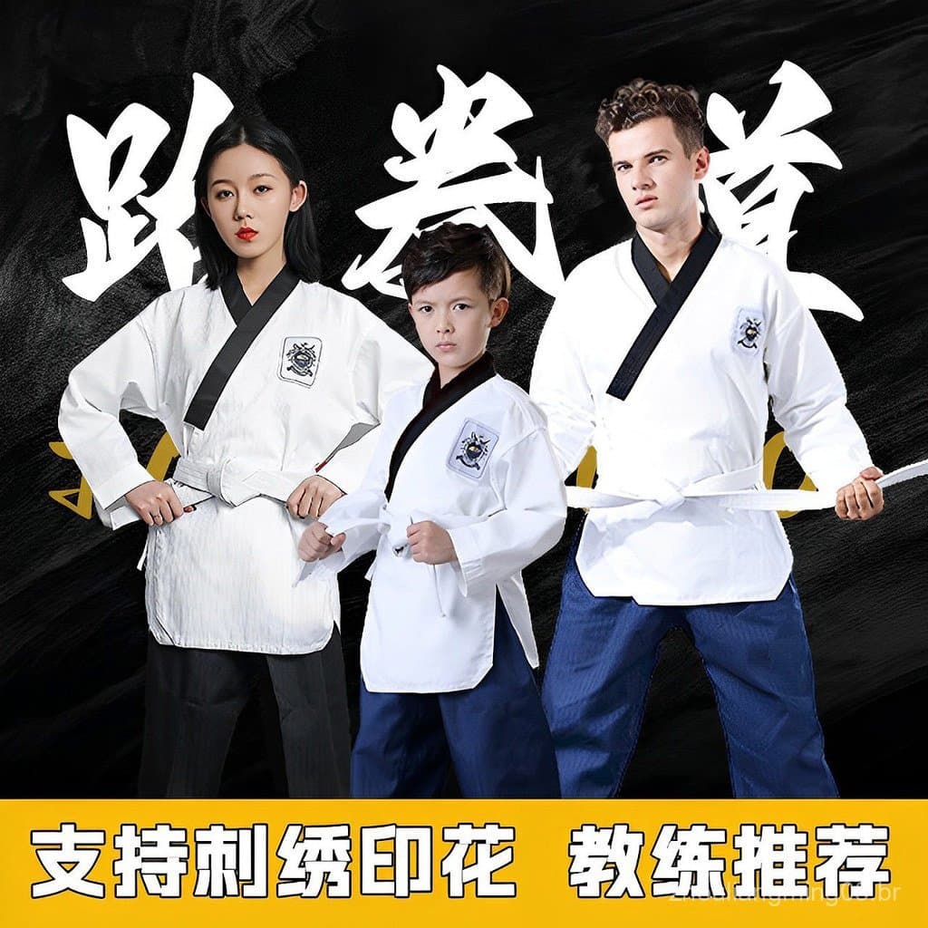 Uniforme de taekwondo, uniforme de sparring, uniforme de treinamento infantil, uniforme de treinador, uniforme de desemp