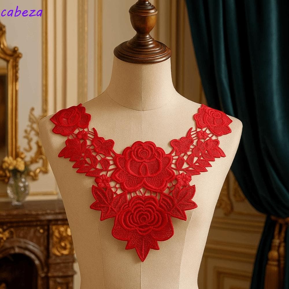 CABEZA 6 Pcs Colar Bordado , Elegante Falso Padrão Oco , De Renda De Poliéster