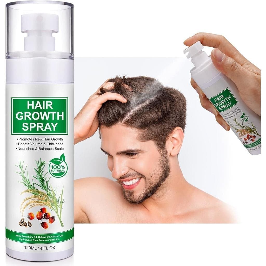 Spray Sérum para Crescimento Capilar, Contém Biotina, Óleo de Batana, Óleo de Alecrim e Óleo de Rícino, Produto para Cui