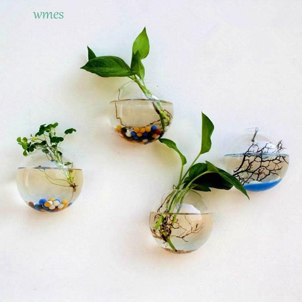 Vaso Montado Na Parede WMES1 , De Flores Para Tanque De Peixes , Garrafa De Arranjo De Vidro Espessada
