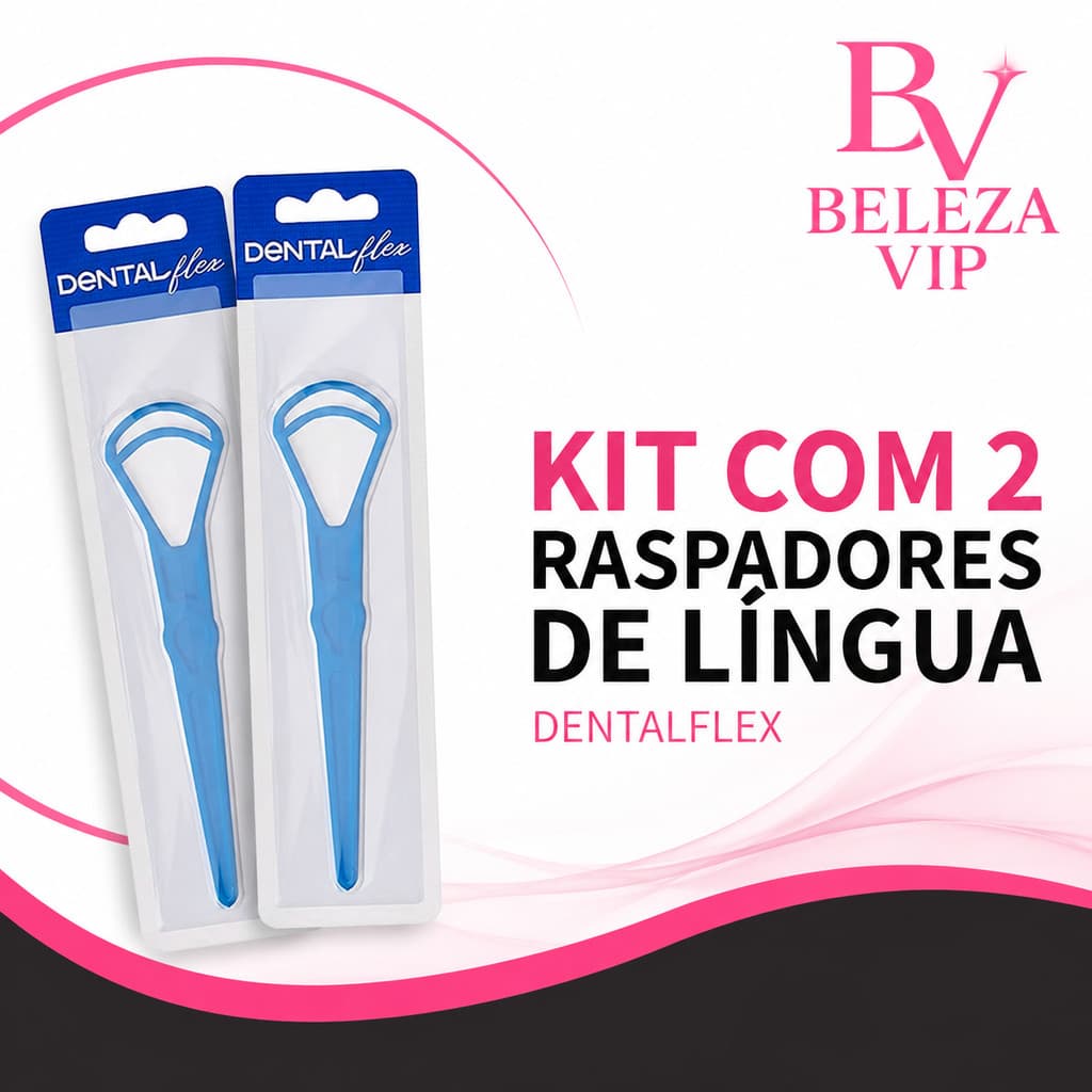 Kit 2 Raspadores de Língua Dentalflex Limpador Bucal