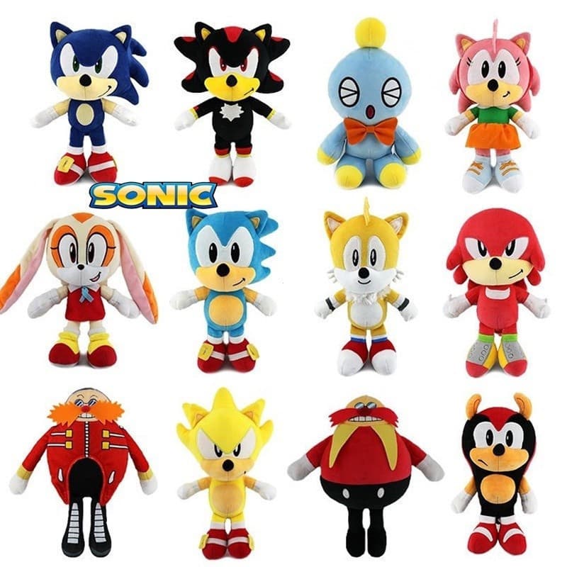 TIMEKEY 25cm Boneca De Pelúcia Sonic Plush Toy Doll Cute Amy Rose Knuckles Eggman Shadow Blaze Silver Para Meninas Prese