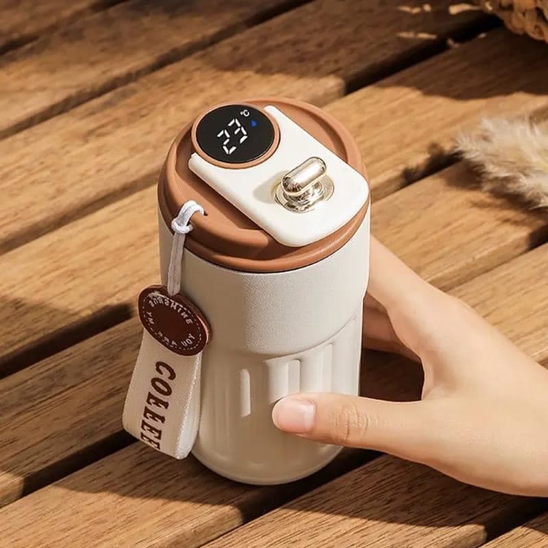 Novo estilo 316 aço inoxidável Display de temperatura inteligente copo térmico de café meninas escritório de alto valor