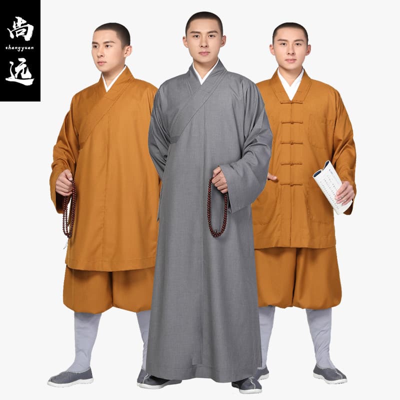 Shangyuan primavera outono algodão monge roupas casaco curto casaco longo Arhat casaco terno roupas monge roupas simples