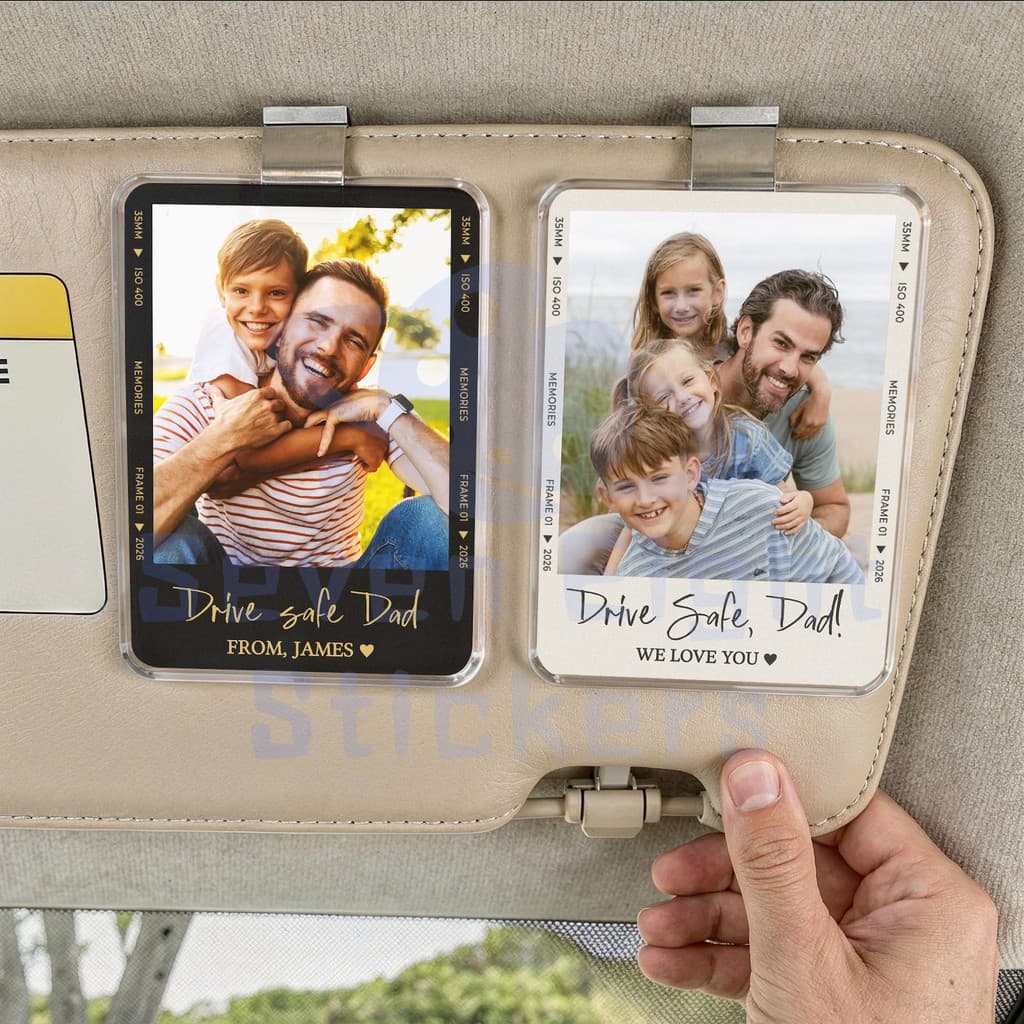 Suporte De Guarda-Sol Acrílico Para Teto De Carro Com Foto Personalizada , Clipe Dirigir Seguro , Presente De Marido , A