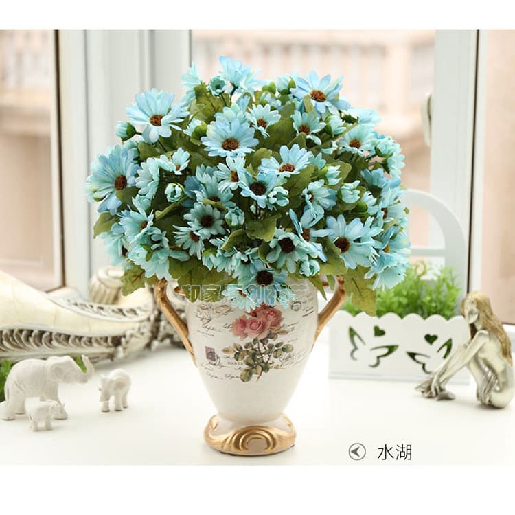 Hejia fresco margarida estilo americano simulação buquê falso flor de seda Floral Retro mobiliário doméstico sala estar