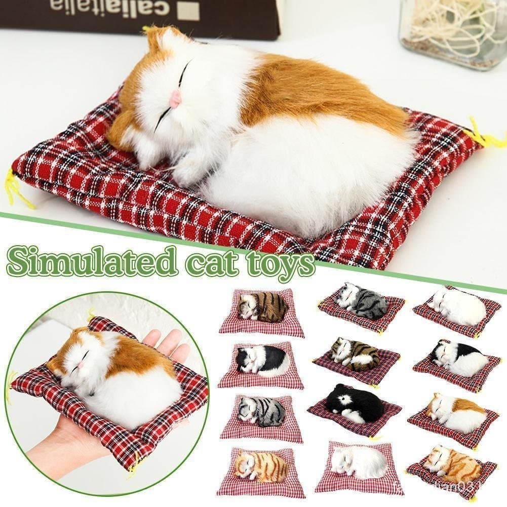 Simulação Gatinhos De Pelúcia Brinquedo Ornamentos Bonito Mini Dormir Desktop Presente Brinquedos Quarto Em S4p8