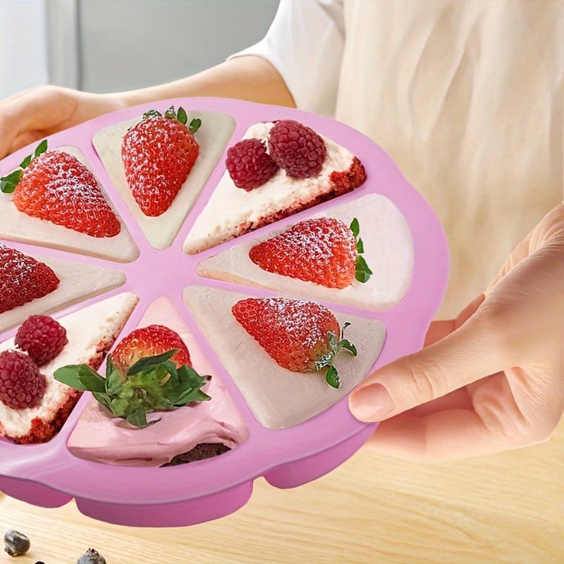 Forma de Silicone Triangular para Bolo - Antiaderente, Assadeira com 8 Cavidades, Adequada para Brownies, Muffins, Cupca