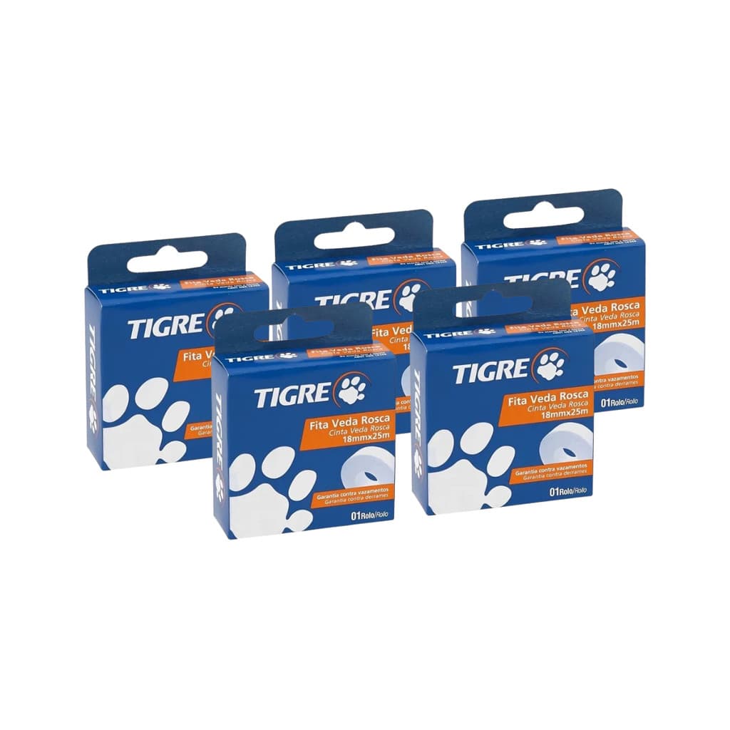 KIT COM 5 TIGRE FITA VEDA ROSCA 18X10MTS 54501854