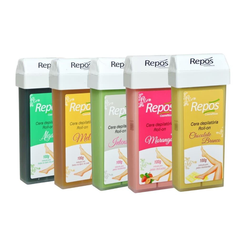 Kit 5 Ceras Depilatórias Refil Roll On Repos 100g