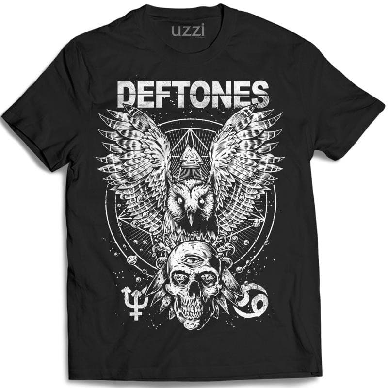 Camiseta de Banda de Rock com estampa do Deftones em Algodão Camisa de Rock