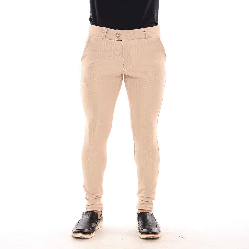 Calça Masculina Super Skinny em Bengaline Canelado