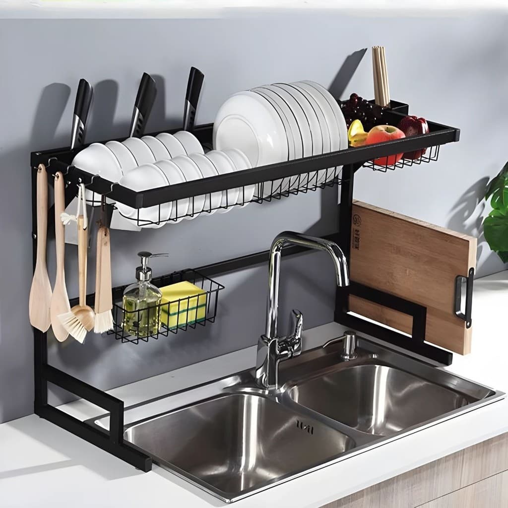 Escorredor de Louças Kitchen Rack Organizador 2 Andares Para Bancada 85cm ou 65cm
