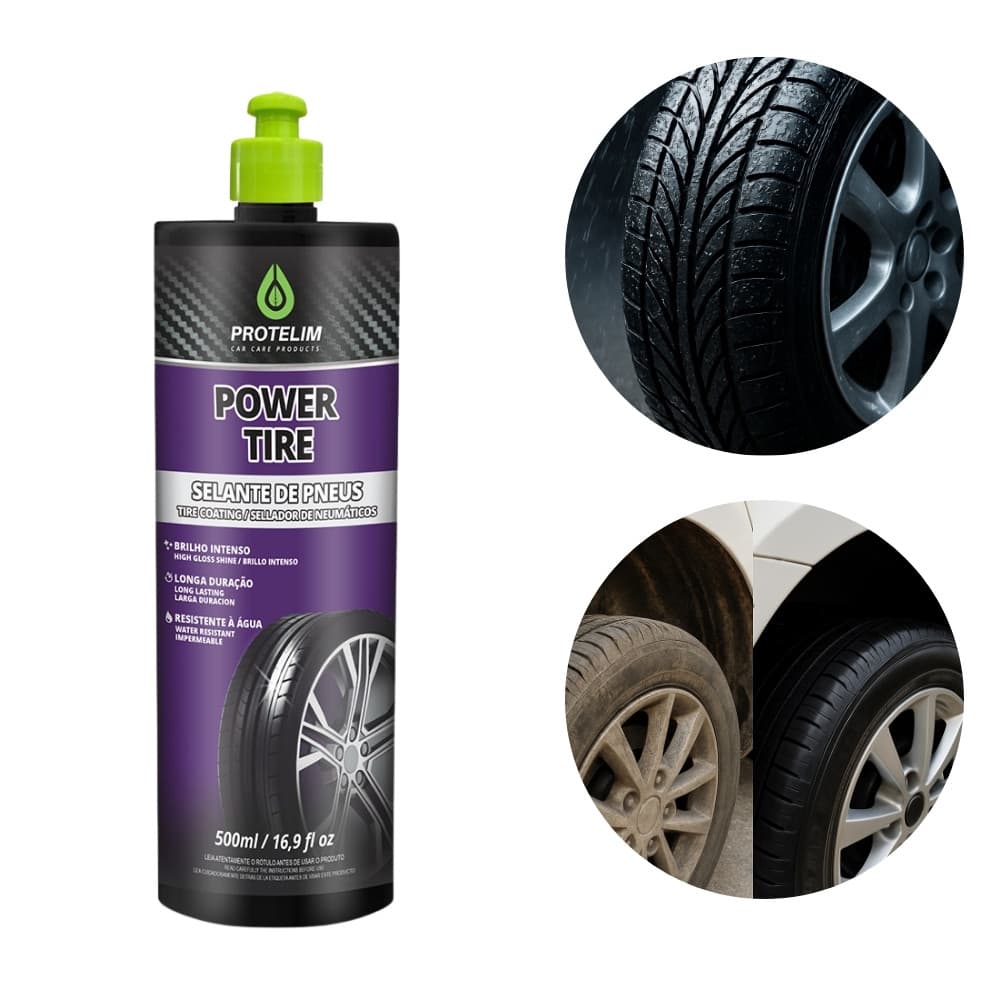 Pneu Pretinho P/ Pneus Brilhante Protelim Power Tire 1,5l