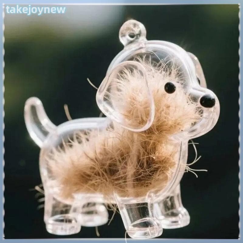[takejoynewBR] Armazenamento De Pêlos De Cachorro Fofo Pingente Chaveiro Bolsa Casal Chaveiros De Carro Joias Coleção De