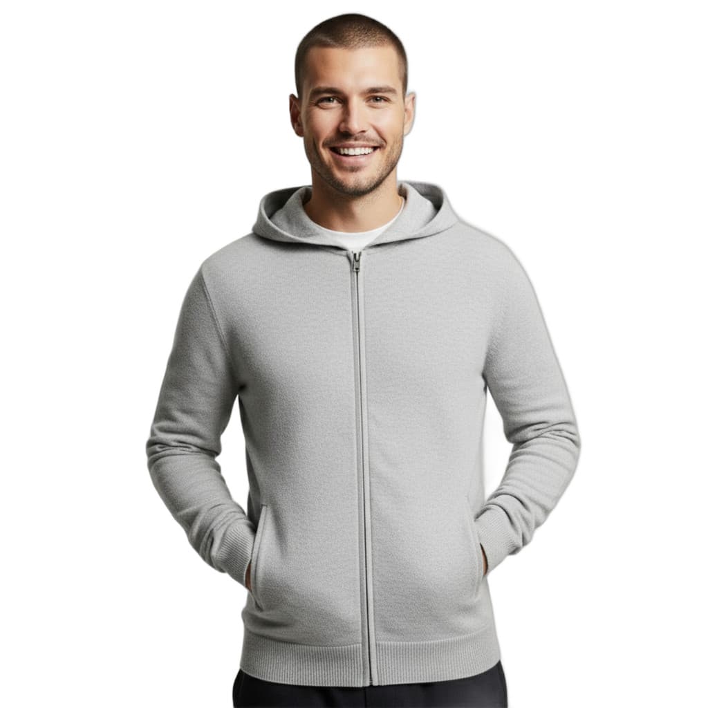 Jaquta de Moletom Masculino Cinza Jaqueta com Ziper e Capuz Blusa de Frio Casacos de inverno para homem