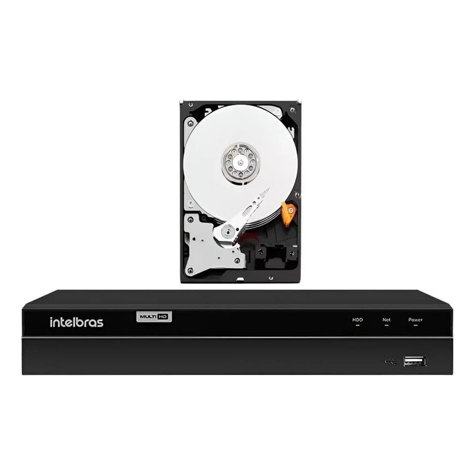 Dvr Intelbras 4ch Mhdx 1304 Inteligente Multi Hd C/ Hd 500GB