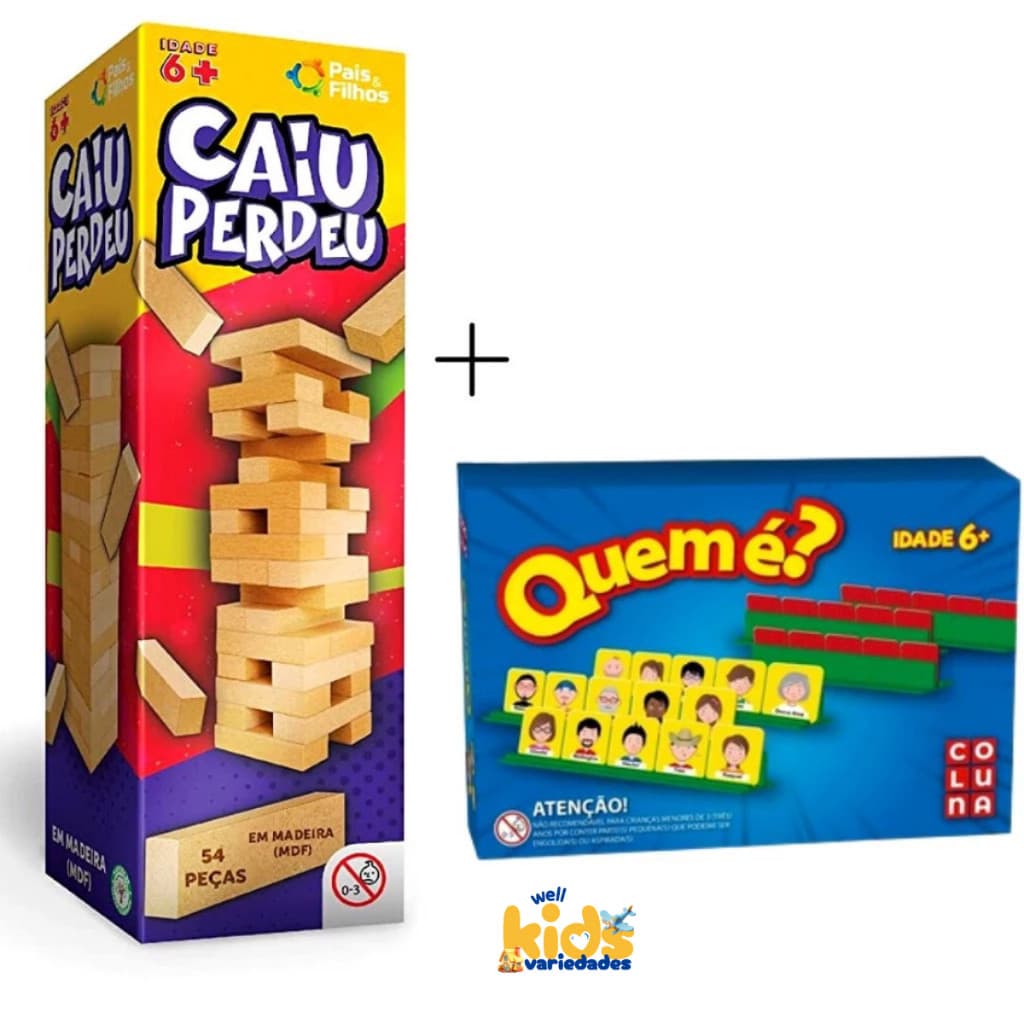 Kit Jogo Caiu Perdeu + Jogo Quem é? ( Estilo Cara a Cara) o Caiu Perdeu + Jogo Quem é?