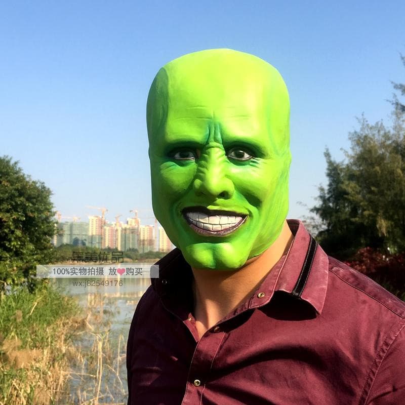 Máscara de Halloween Jim Carrey Máscara Verde Cosplay Festa Filme Horror Látex WCNF