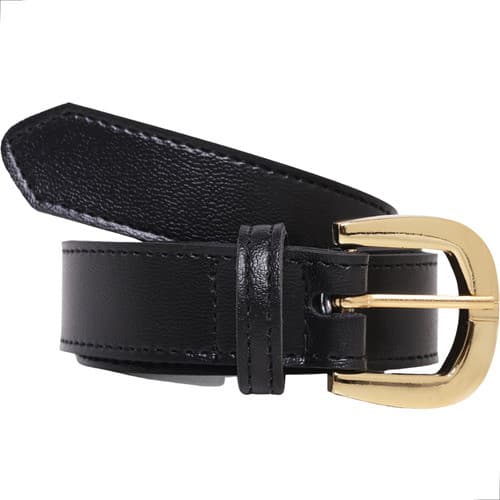 Cinto Slim Fino Feminino Couro Legítimo Preto