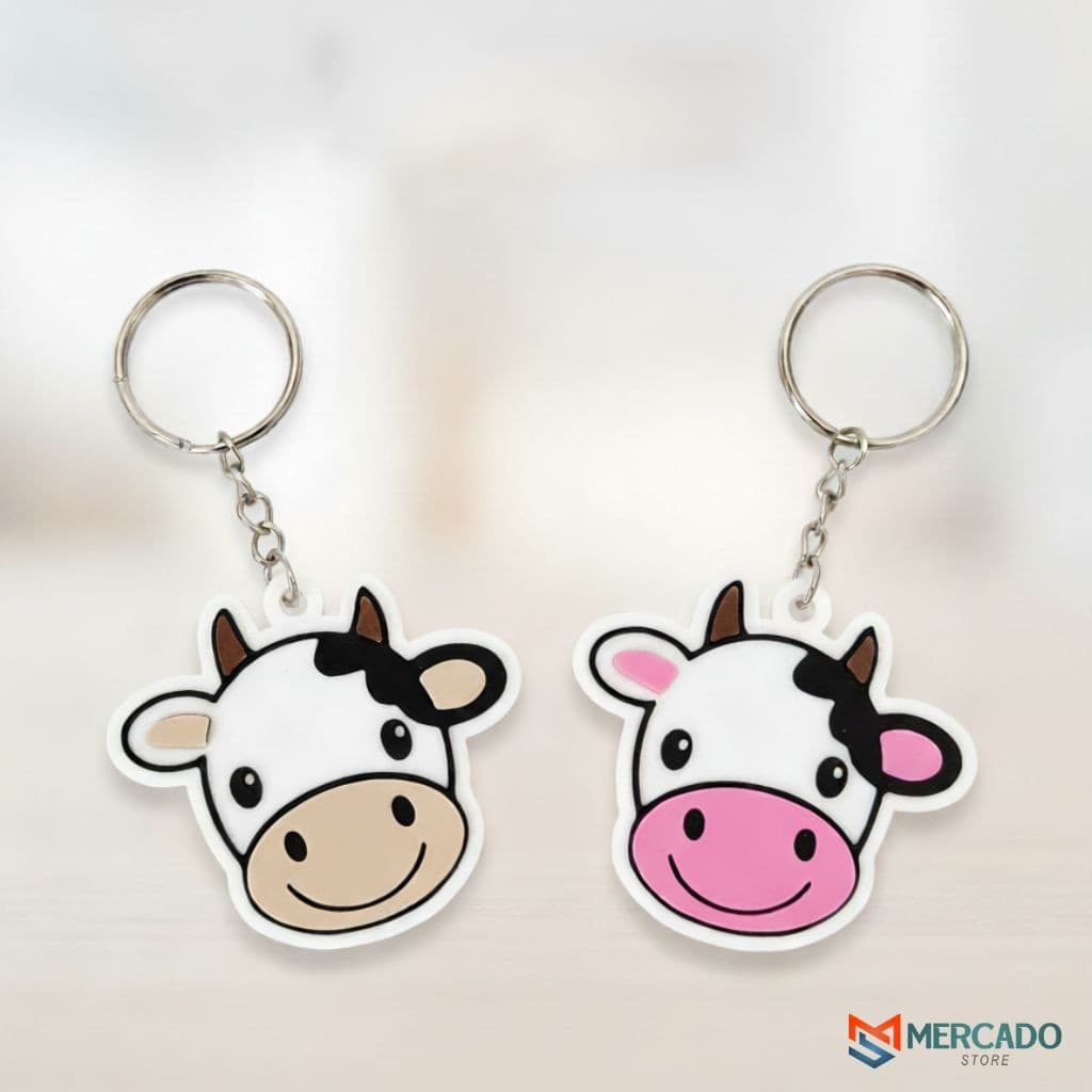 Chaveiro Vaquinha Fofa Kawaii – Acessório Criativo para Bolsas, Mochilas e Chaves Lembrancinha