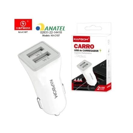 CARREGADOR VEICULAR C/ 2 USB 4.8A (KA-C107)