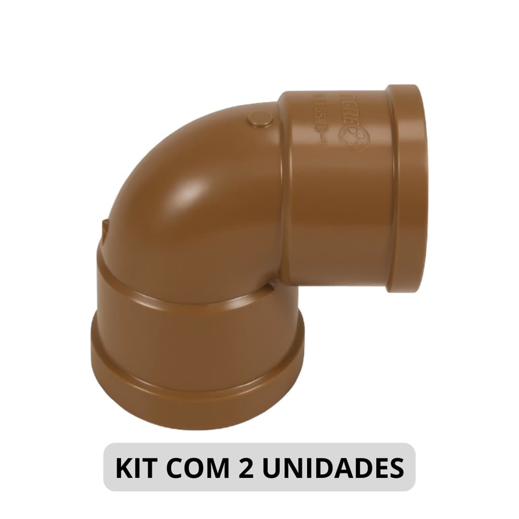 KIT 2 TIGRE JOELHO SOLDÁVEL 90° 50MM