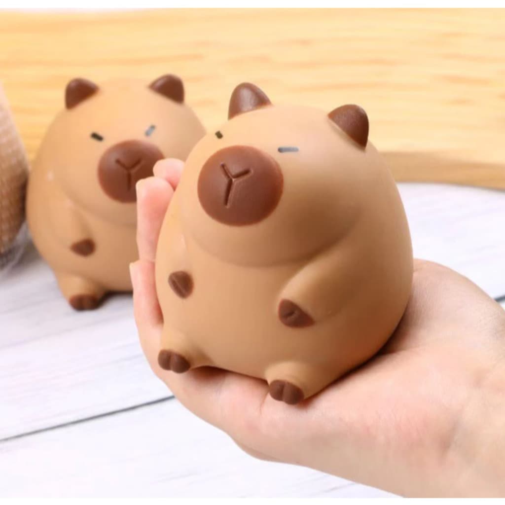Brinquedo Capivara Fofo Antiestresse - Squishy Macio e Elástico, Puxa e Estica: Ideal para Alívio do Estresse!