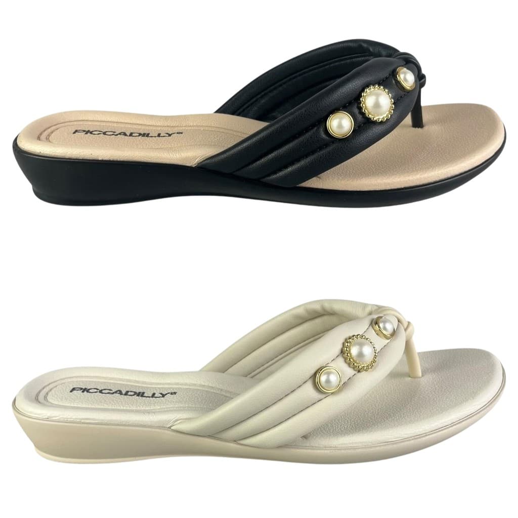 Chinelo Piccadilly Feminino Original Conforto Pérolas Macio Anatômico Lançamento