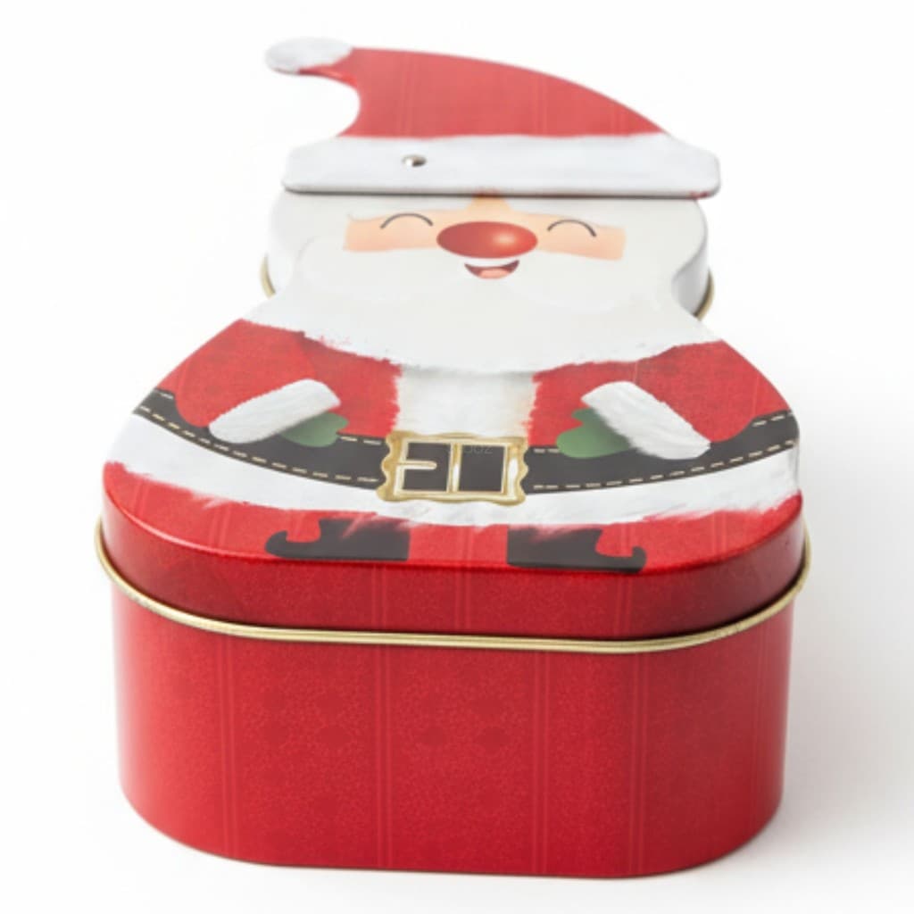 1 lata metal natal vermelho papai noel grande para doces