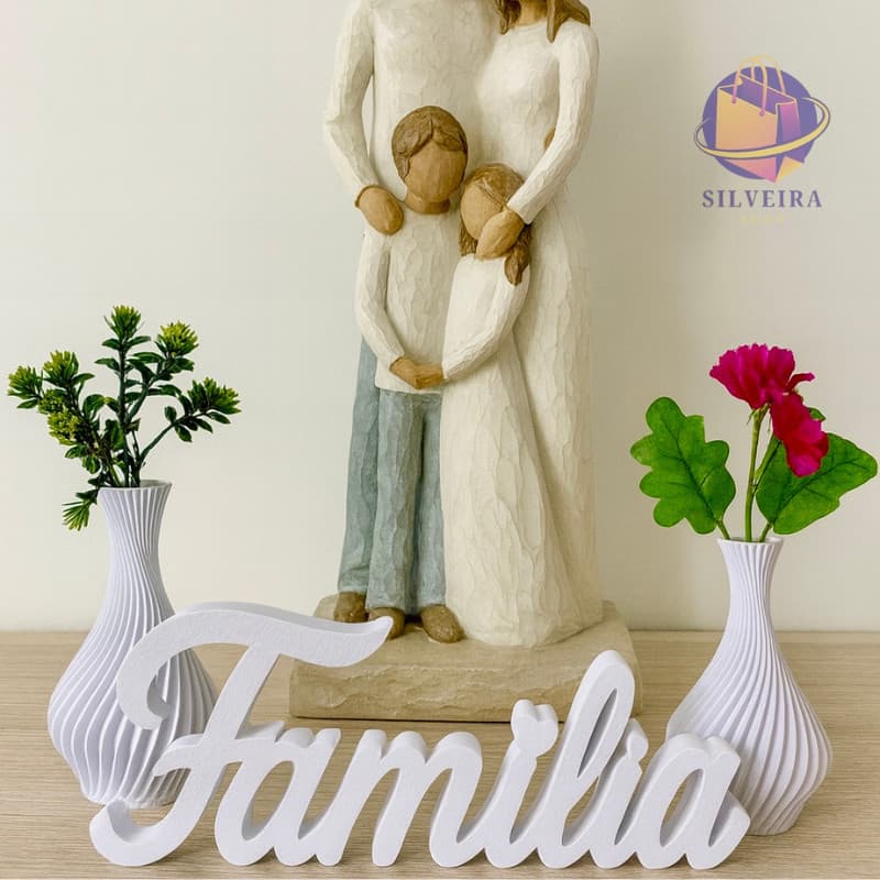 Enfeite Palavra Família Decoração para Sala Mesa