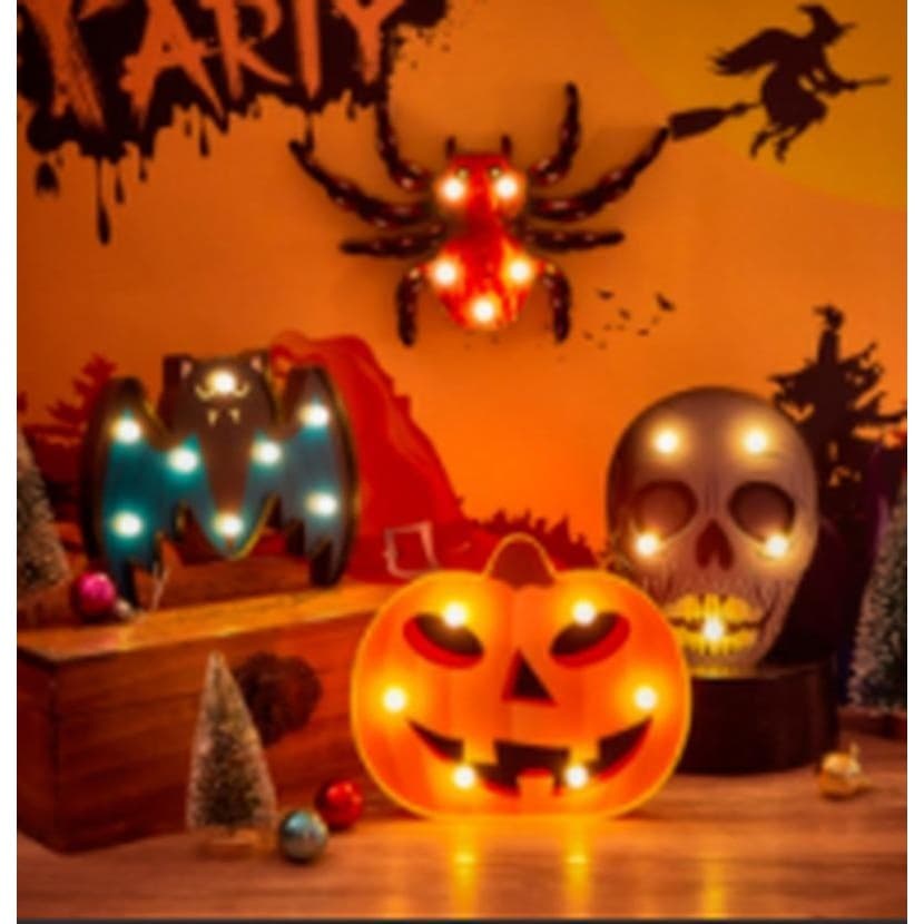 Horror Halloween Abóbora Decoração Fantasma Morcego Aranha LED Night Light Feriado Bar Festa Em Casa Adereços Ornamentos