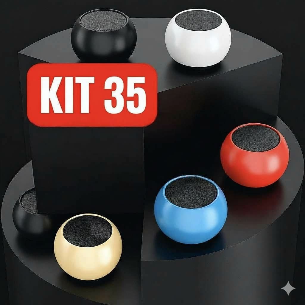 Kit 35 Caixa de Som Bluetooth M3 TWS 3W Metal Potente Portátil Bateria Longa Duração À Prova D'água Cores Misturadas