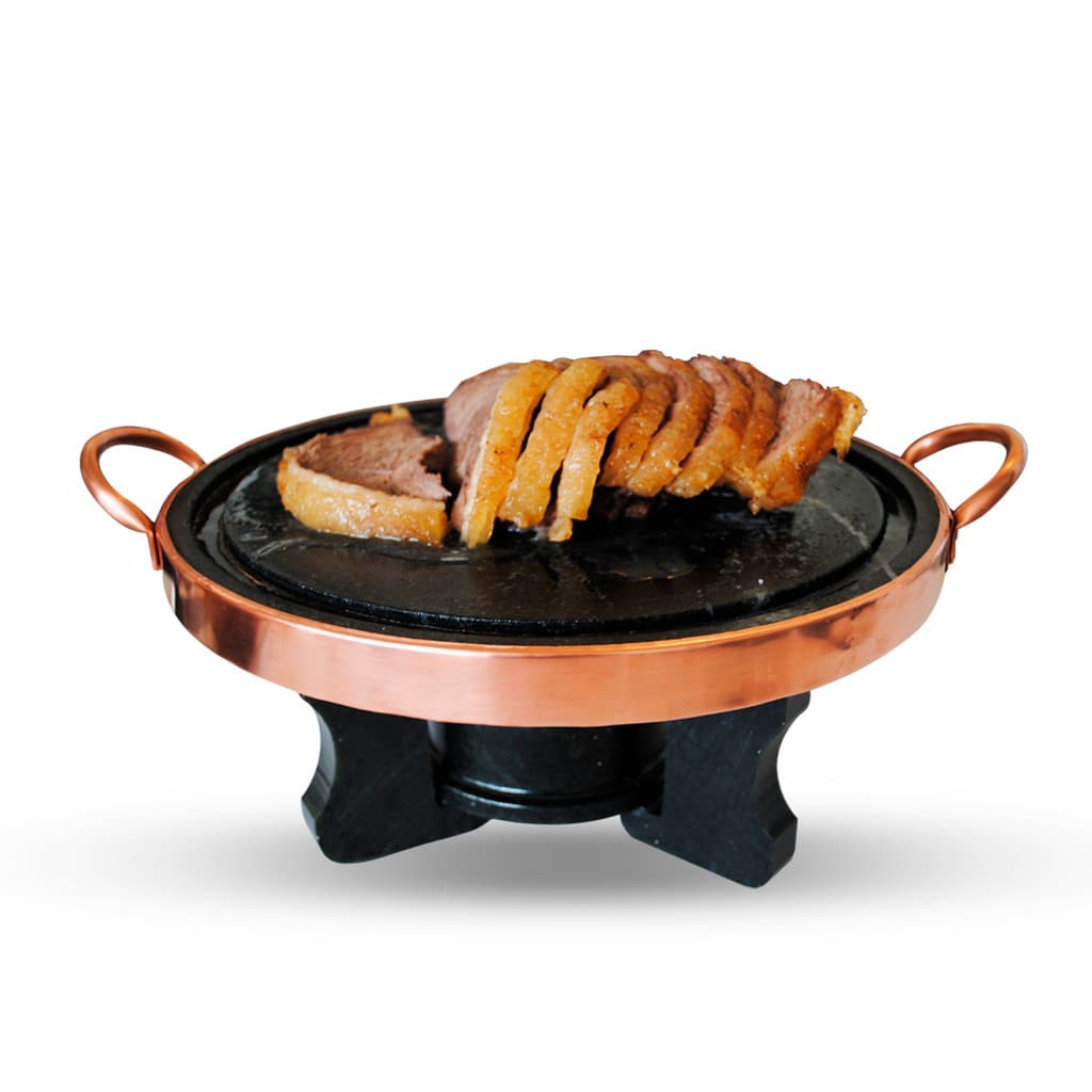 Fondue De Pedra Sabão Grande 37 cm Para Churrasco Rechaud e Chapa De Carne