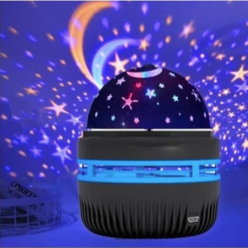 Luminaria Giratoria Estrelada Projetor Ceu Com Estrelas Brilhante Colorido Com Cabo Usb
