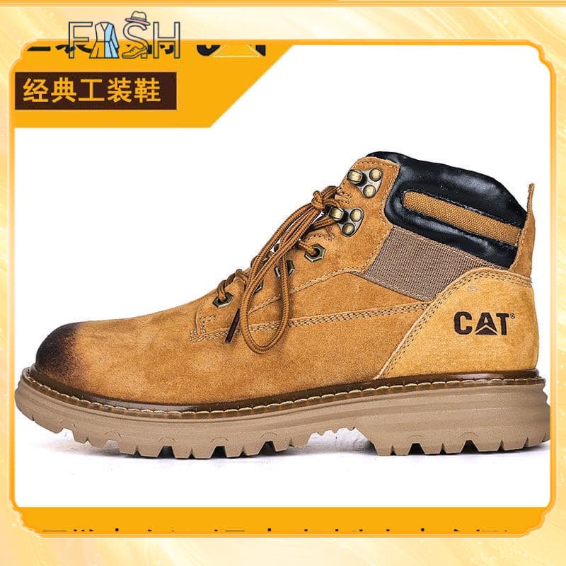 Gato Carter Clássico Macacão Masculino Martin Botas Mid-Top Couro Genuíno Ruibarbo Resistente Ao Desgaste Quente Antider