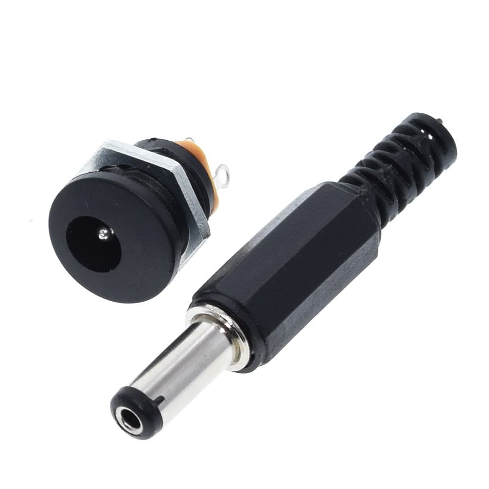 Conector Modelo Jack P4 2.1mm Macho e Fêmea - Plug De Energia P/ Fonte bateria pedais