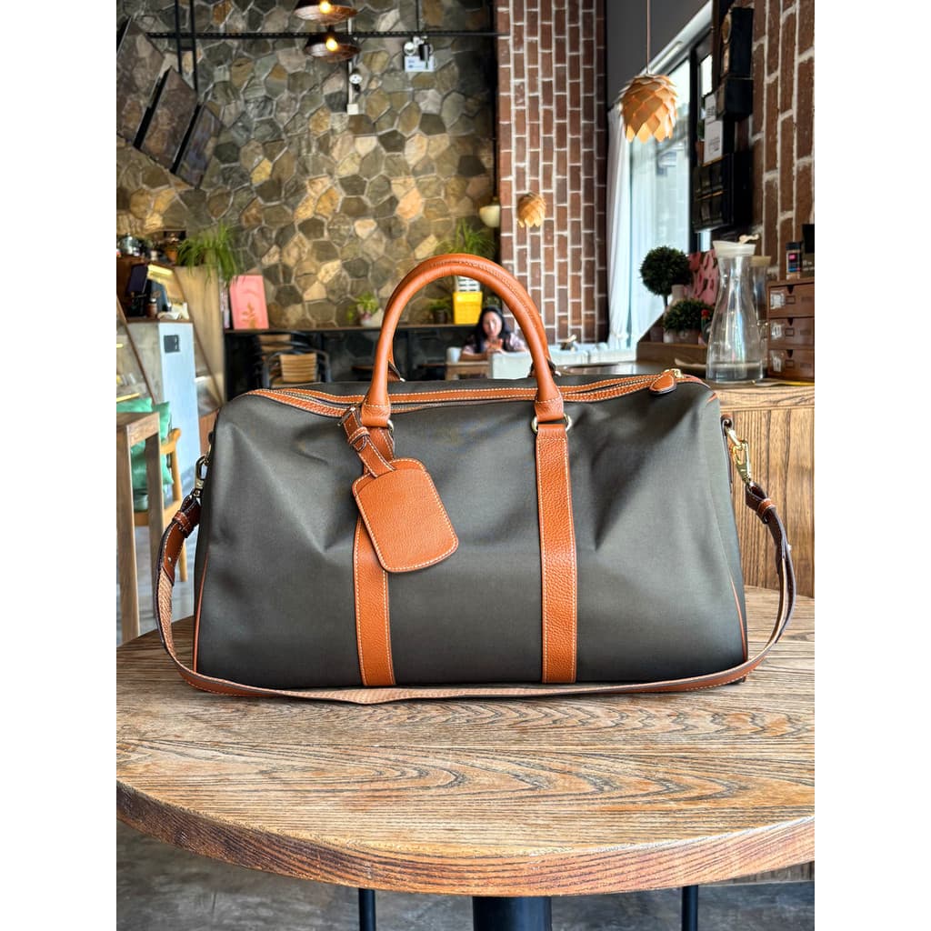 Wolf Road Pano impermeável de alta qualidade com bolsa de viagem portátil de couro de primeira camada unissex curta de g