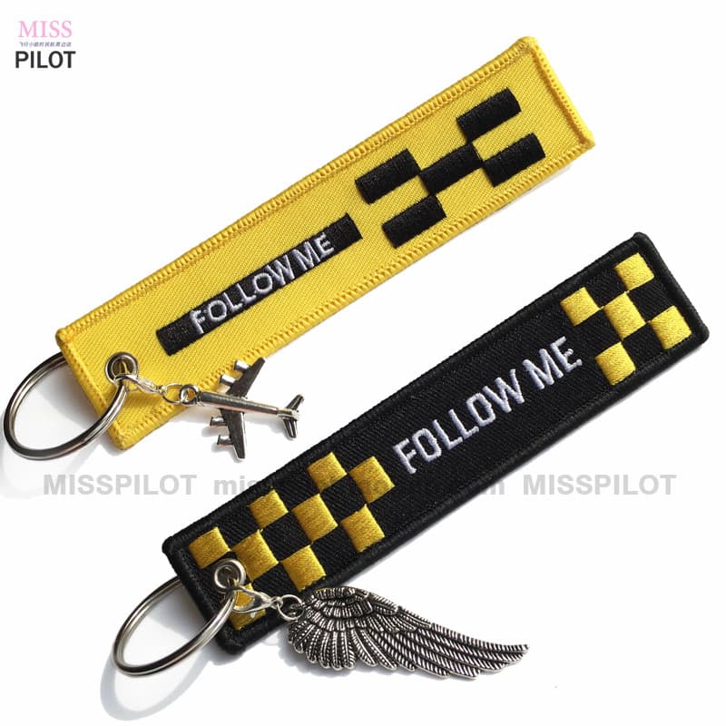 Serviço de aterramento de voo aéreo SIGA-ME Aviation Gift ENGINEER Chaveiro bordado de quatro barras Guia Líder da equip