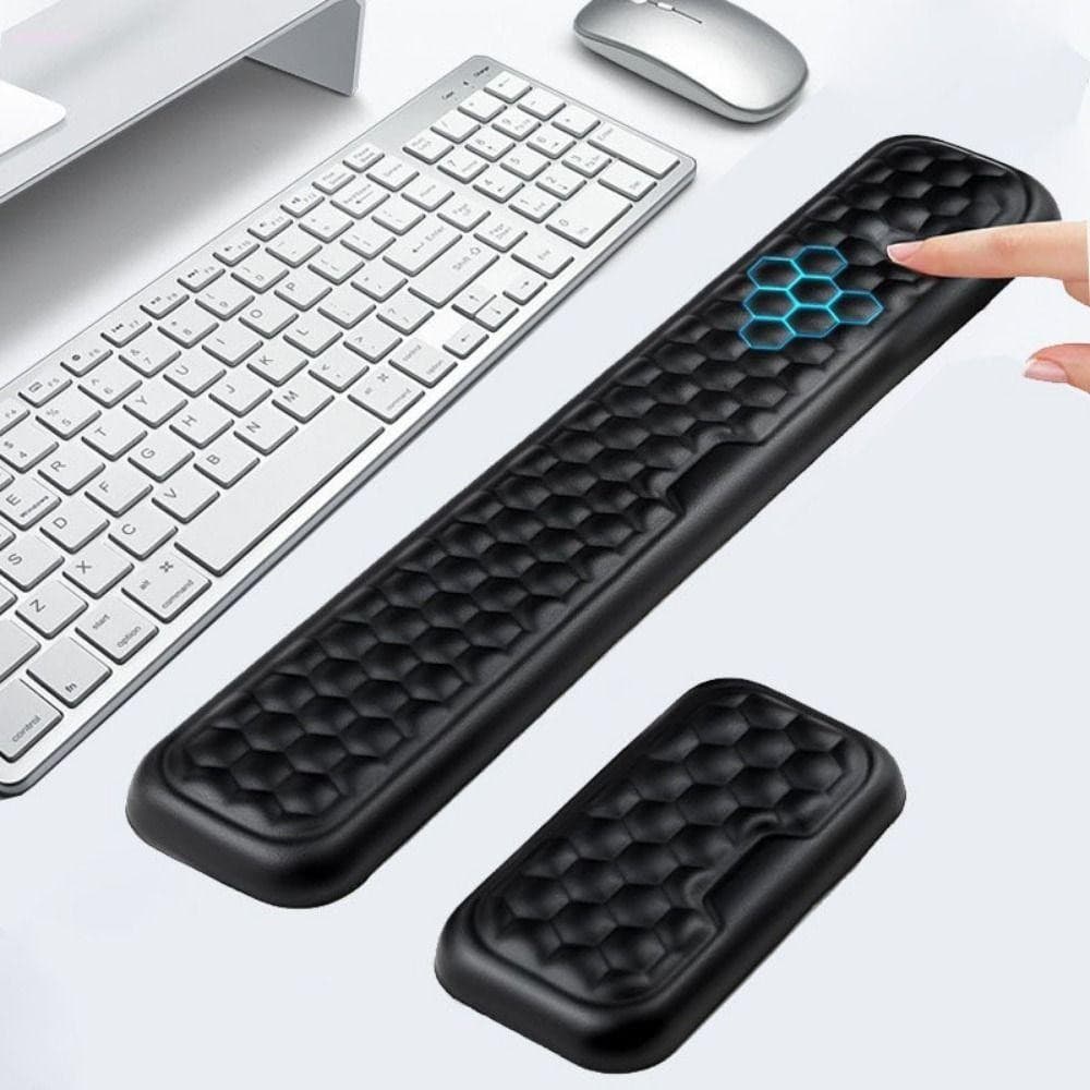 ADAMES 2 Pçs/Set Mouse Pad Ergonômico , Descanso De Pulso PU Base Antiderrapante Suporte , Conforto