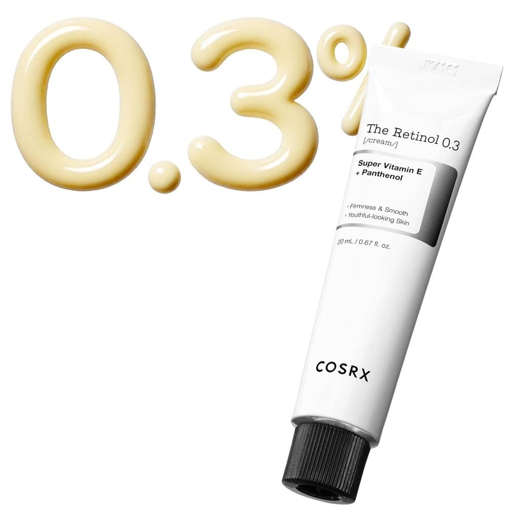Creme COSRX Retinol 0,3%, 0,67 Oz, Creme Anti-envelhecimento para Olhos e Pescoço com Tratamento de Retinóides para Firm